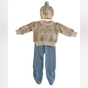 Vintage Disney Mickey Mouse Print Baby Matching Set, Size 0-6 Months